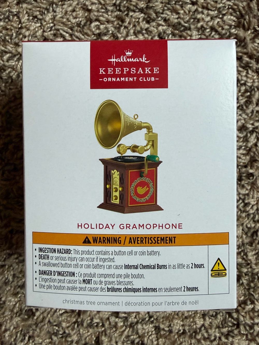 New Hallmark KOC Member Hallmark Keepsake Holiday Gramophone Ornament